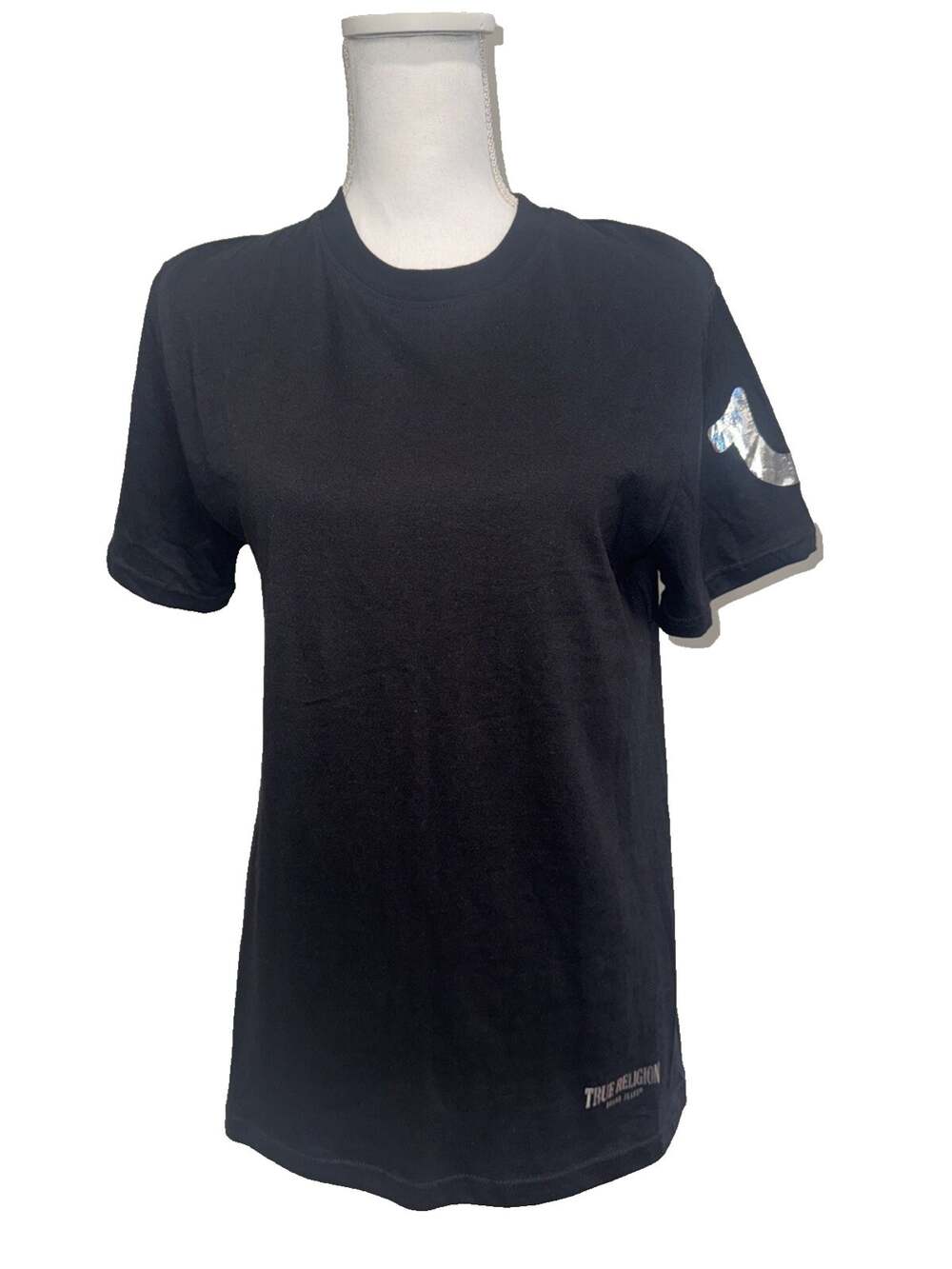 True Religion Men's Size Small Premium 100% Cotton Logo T-Shirt Black NWOT